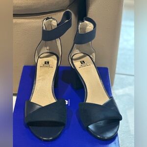 White Mountain Navy Heeled Sandals